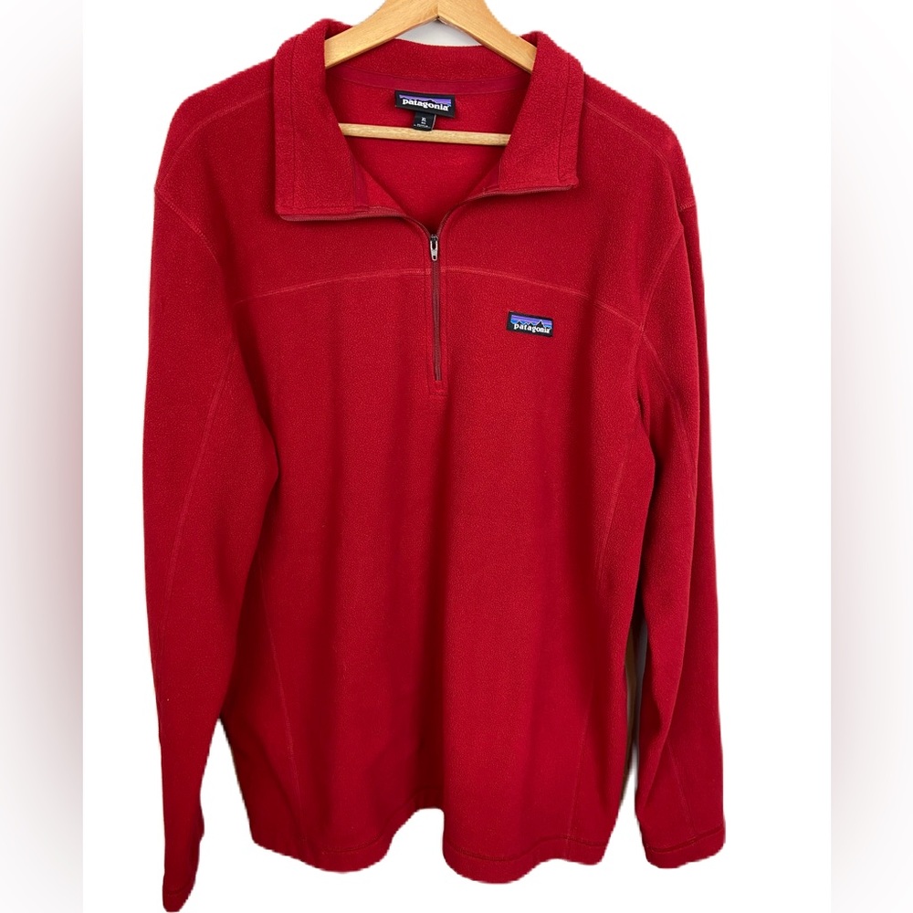 Patagonia Men’s XL Red Quarter Zip Light Weight Fleece Pullover
